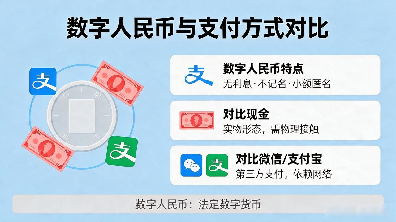 数字人民币是啥？跟现金、微信、支付宝到底有啥区别，看完全明白了